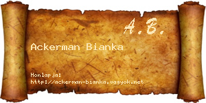 Ackerman Bianka névjegykártya